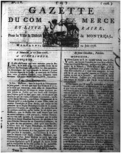 La Gazette du Commerce et Littéraire, pour la ville et district de Montréal