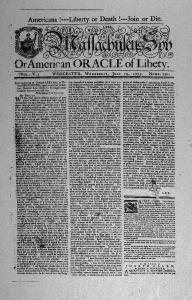 Massachusetts Spy or The American Oracle of Liberty (1775)