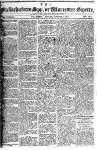 Massachusetts Spy, or, Worchester Gazette