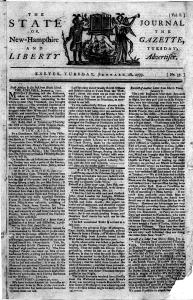 State Journal, or, the New Hampshire Gazette and Tuesday's Liberty Advertiser