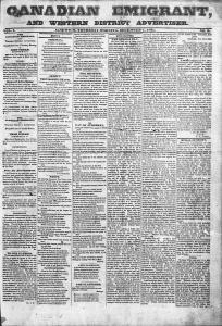 The Canadian Emigrant and Western District Advertiser