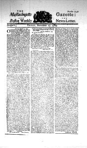 The Massachusetts Gazette and the Boston Weekly News-letter