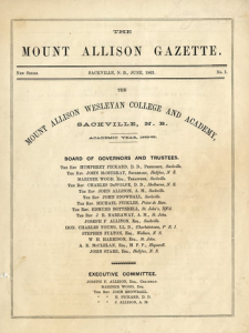 The Mount Allison Gazette (1863)