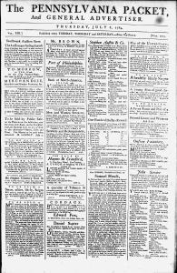 The Pennsylvania Packet, and General Advertiser 