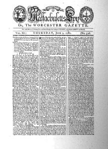 Thomas's Massachusetts Spy, or, The Worchester Gazette (1781)