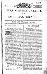 Upper Canada Gazette, or American Oracle (Niagara, Ontario)