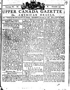 Upper Canada Gazette, or American Oracle (Toronto, Ontario)